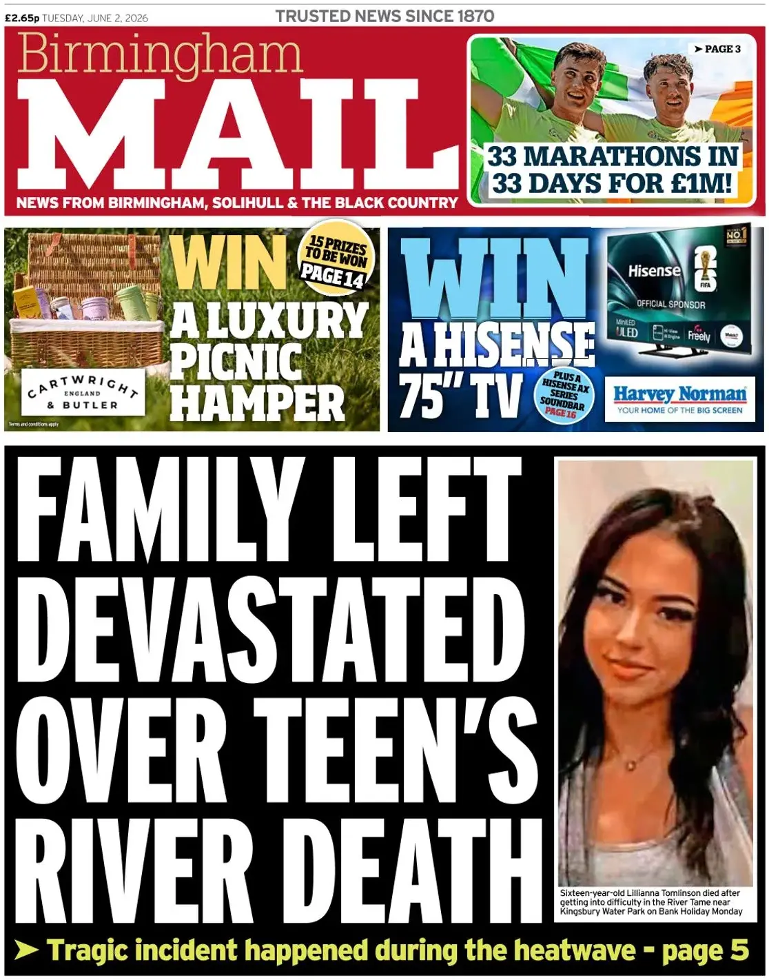 Cover Birmingham Mail 02/06/2026