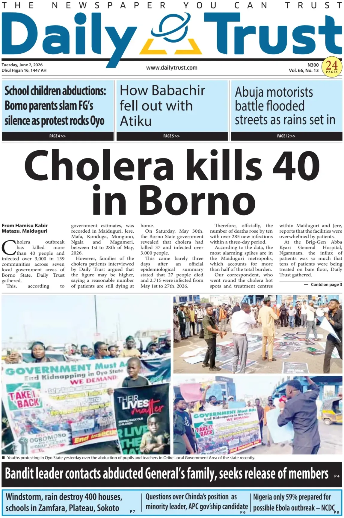 Cover Daily Trust 02/06/2026