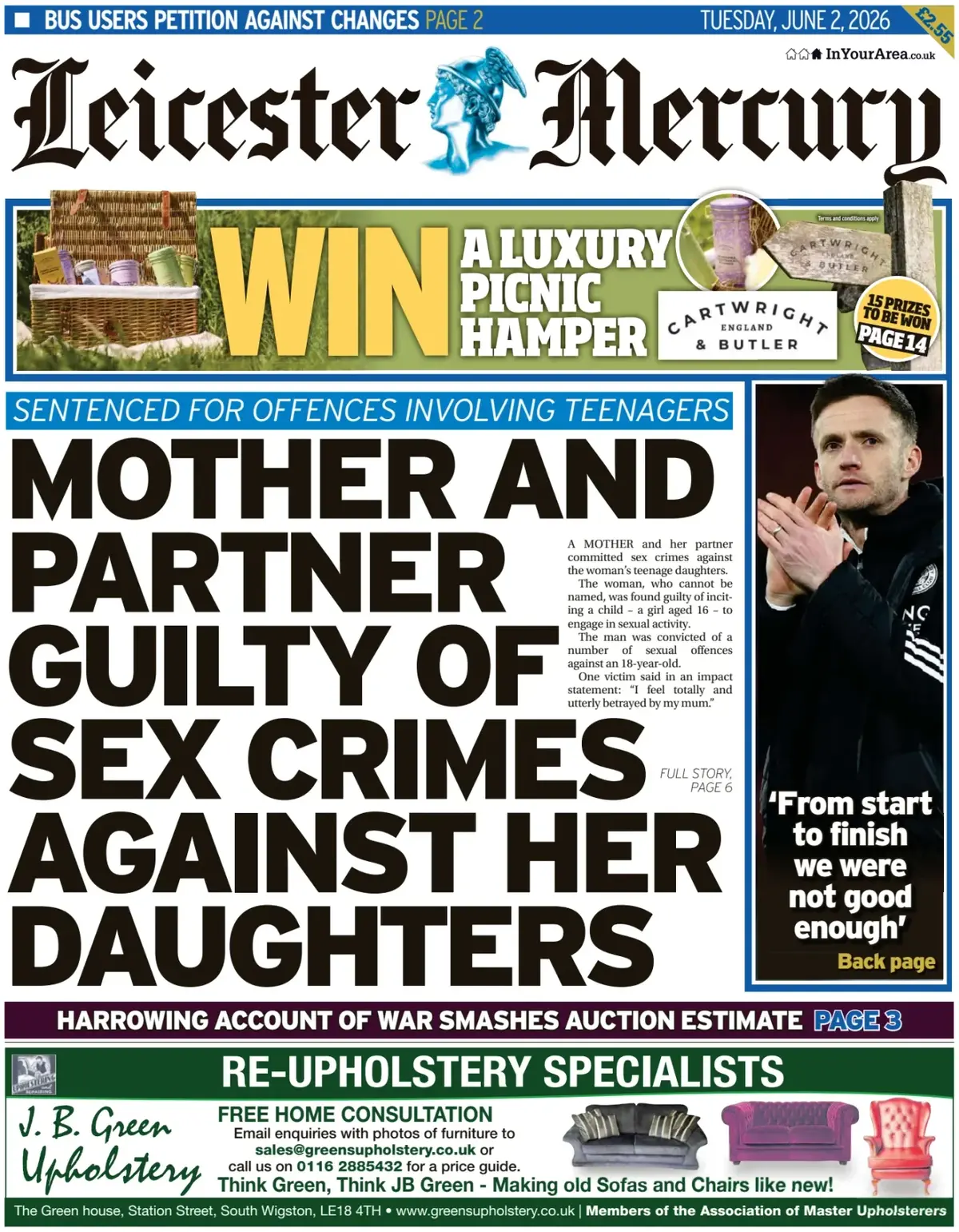 Cover Leicester Mercury 02/06/2026