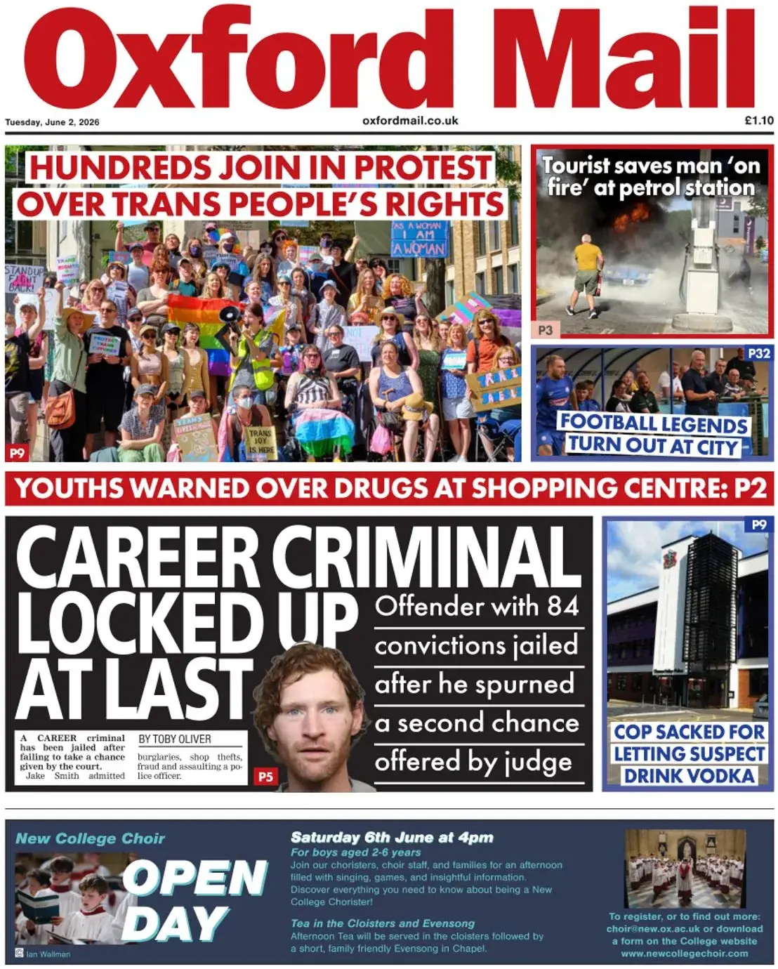 Cover Oxford Mail 02/06/2026