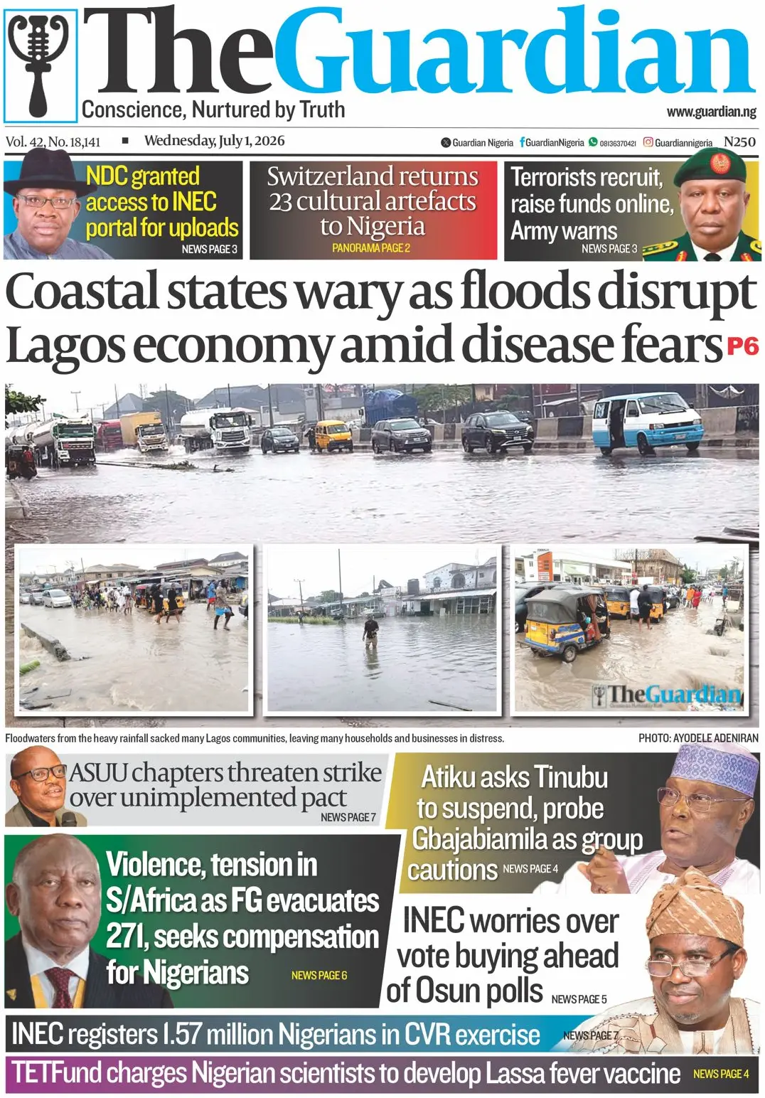 Cover The Guardian (Nigeria) 01/07/2026