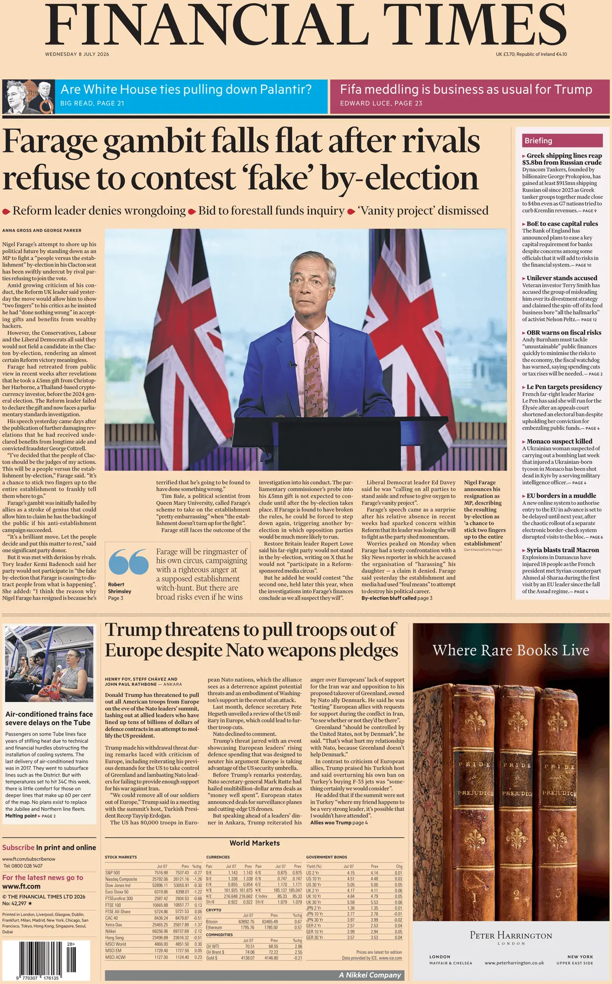 Cover Financial Times 08/07/2026
