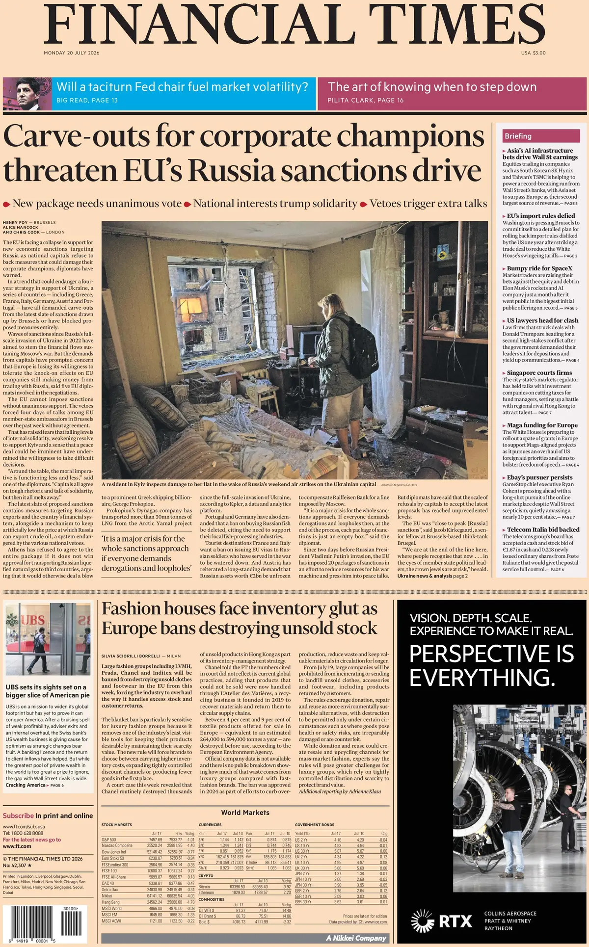 Cover Financial Times 20/07/2026