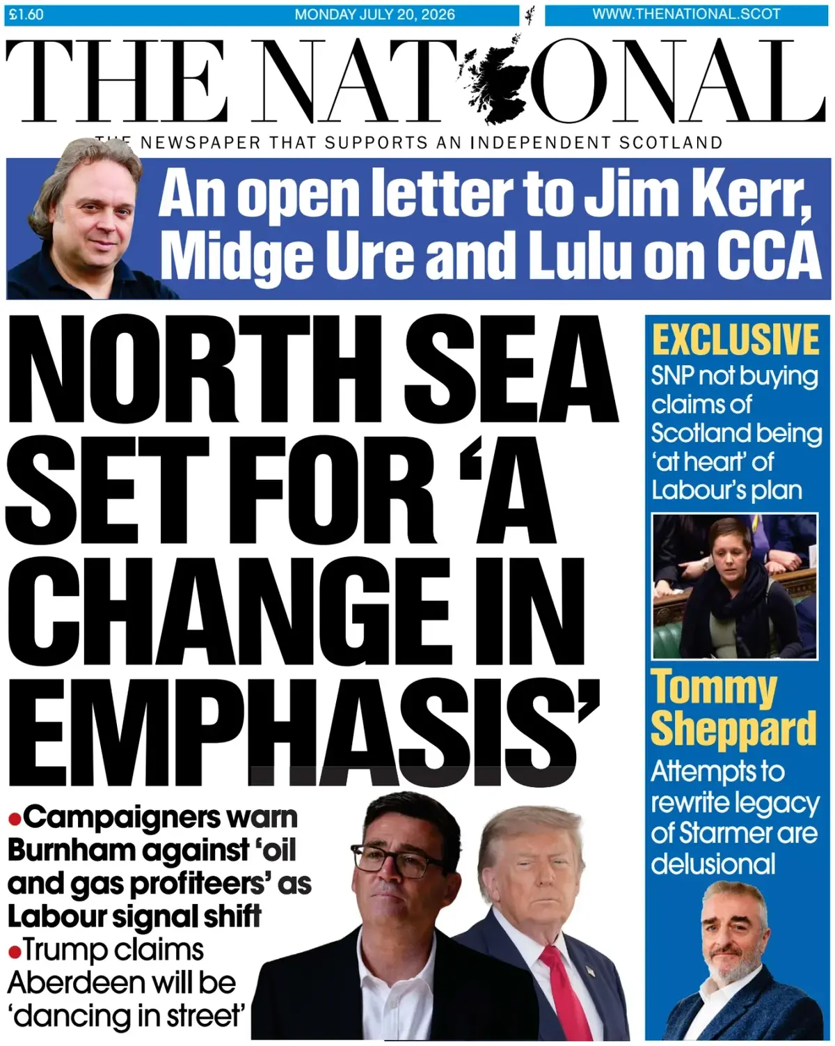 Cover The National | Scotland 20/07/2026