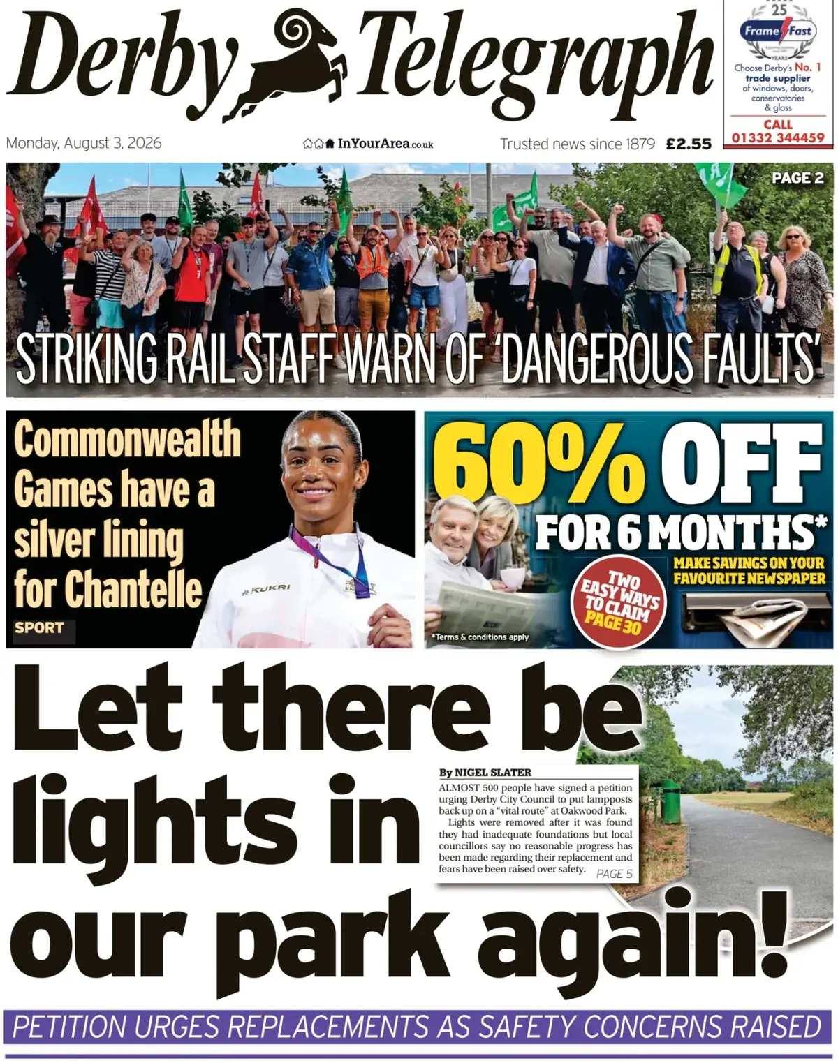 Cover Derby Telegraph 03/08/2026