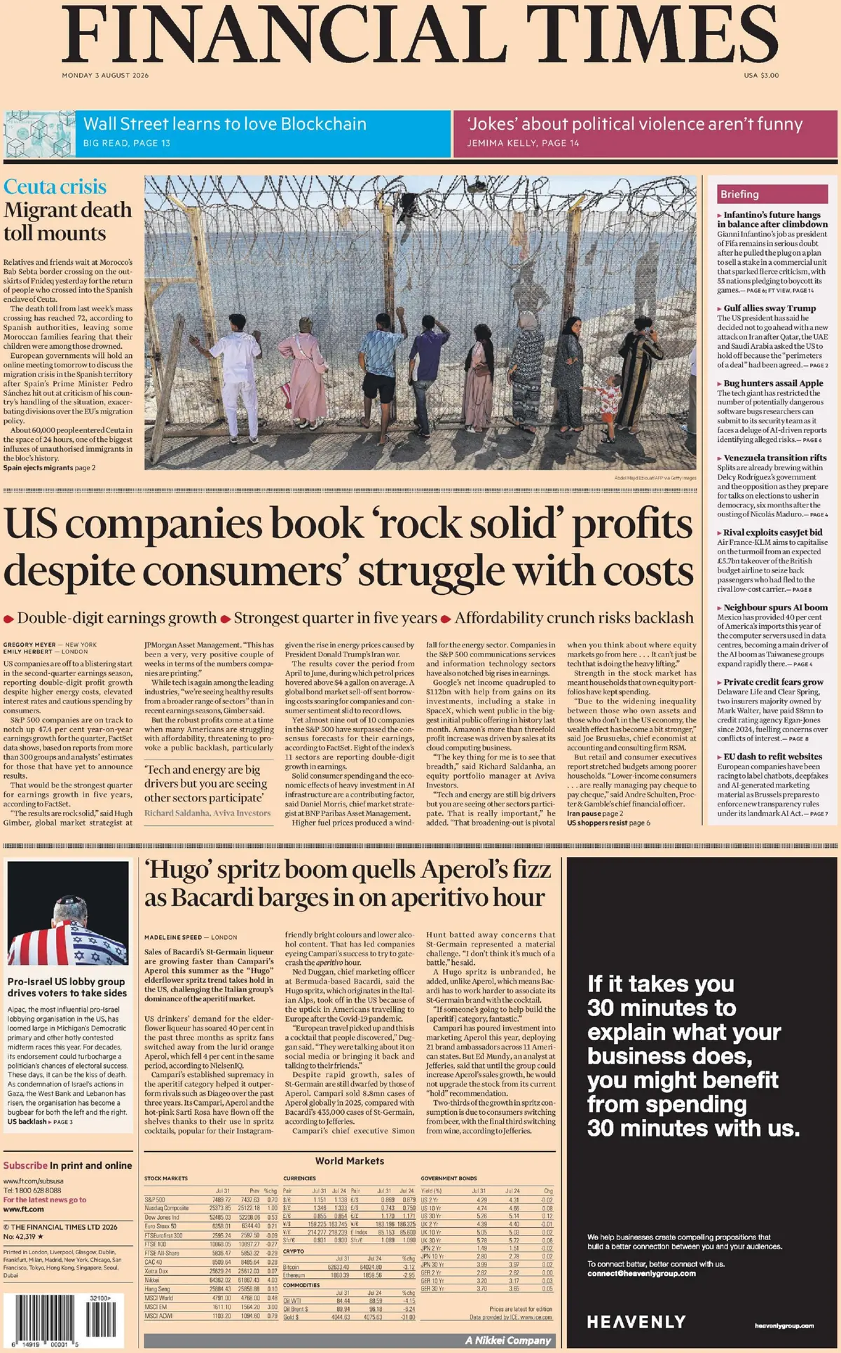 Cover Financial Times 03/08/2026