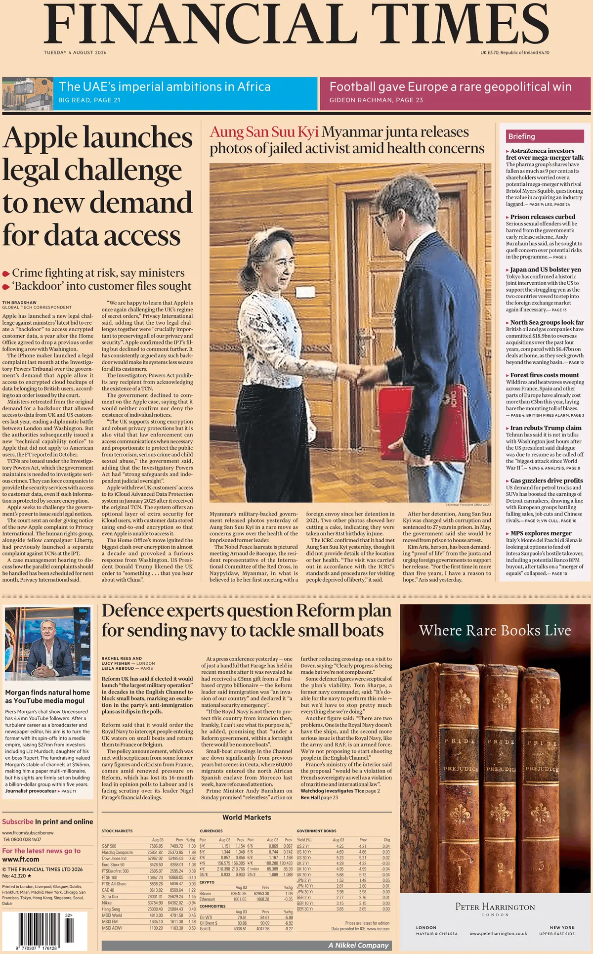 Cover Financial Times 04/08/2026