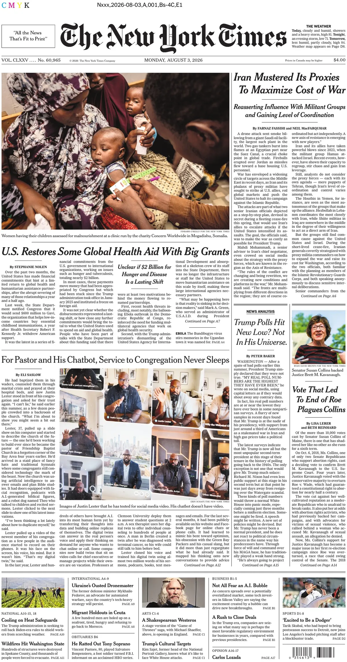 Cover The New York Times 03/08/2026