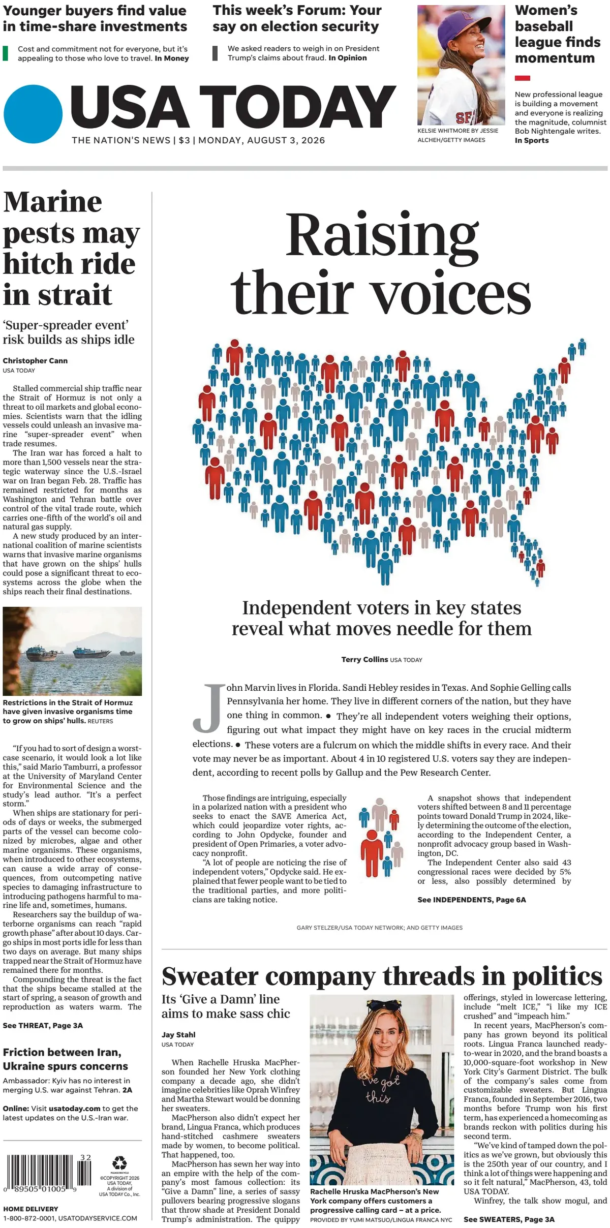 Cover USA Today 03/08/2026