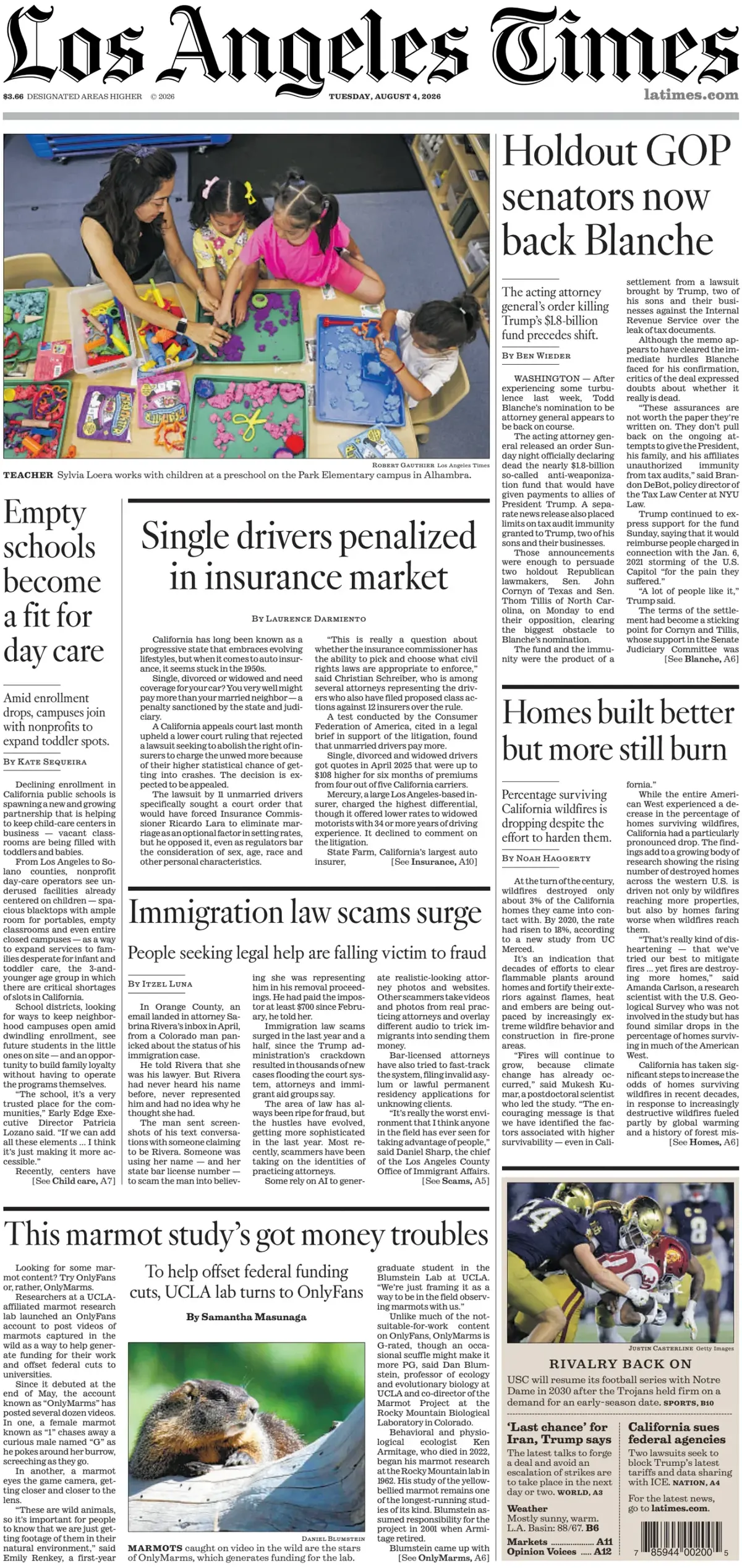 Cover Los Angeles Times 04/08/2026