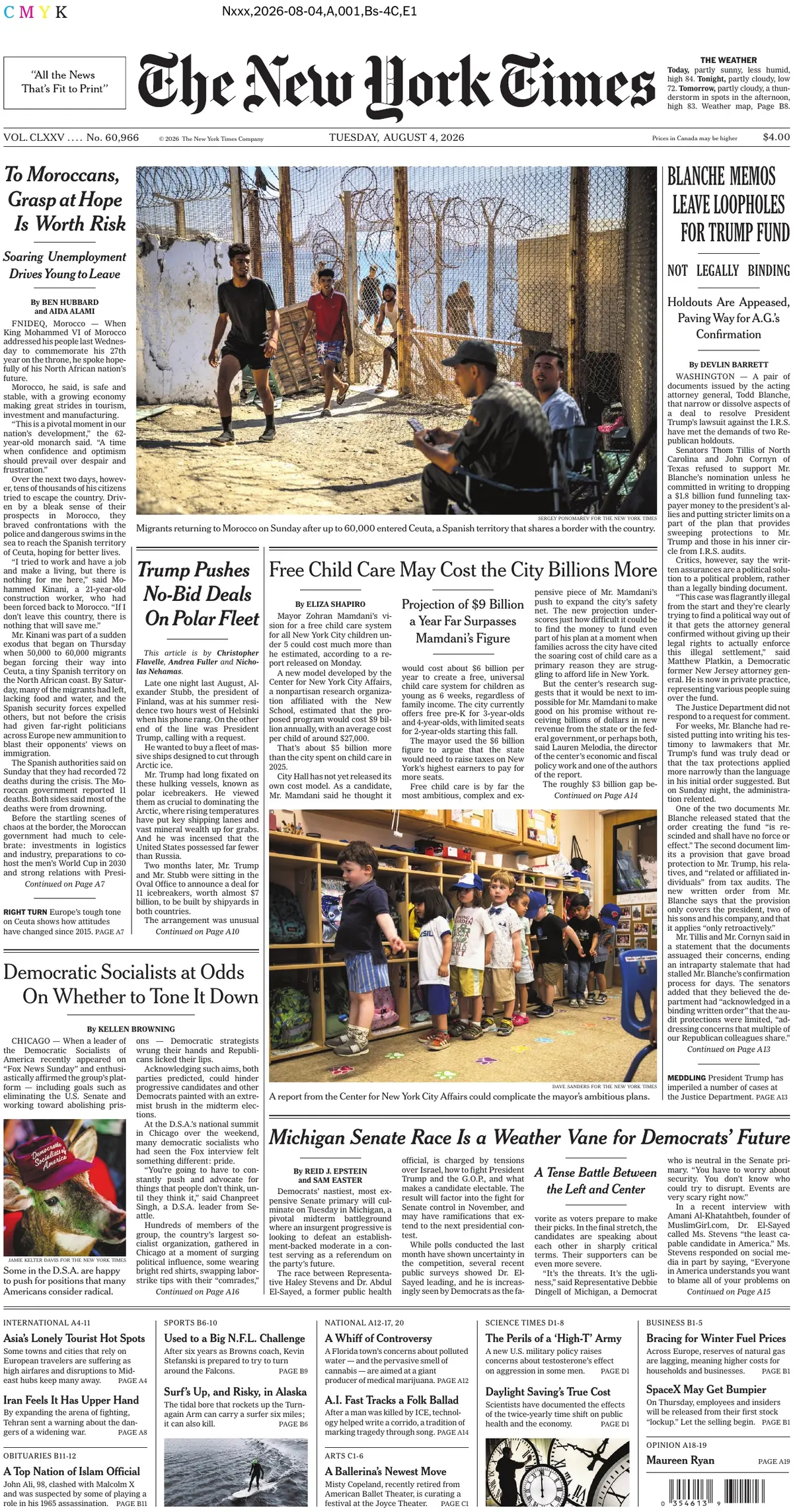 Cover The New York Times 04/08/2026