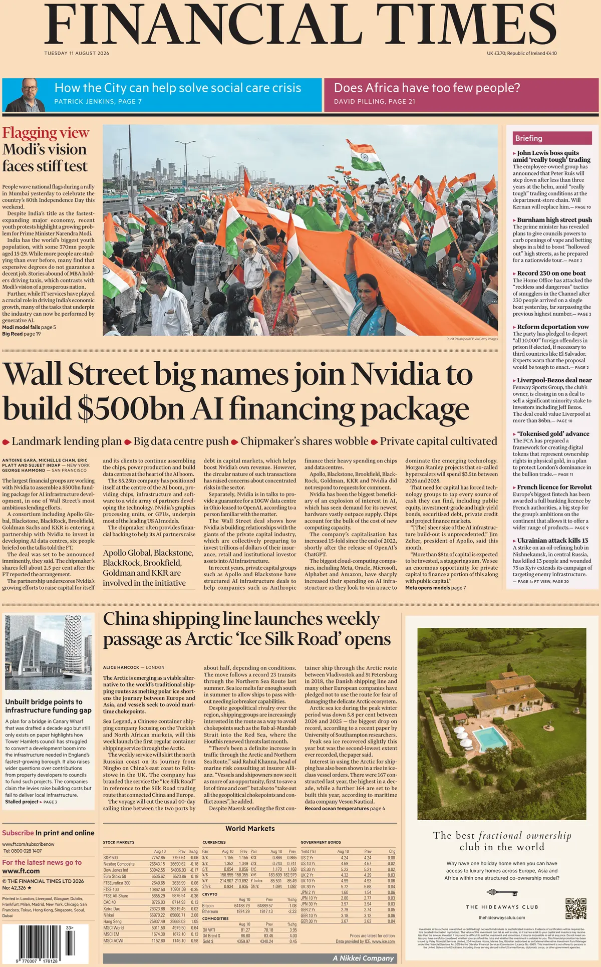 Cover Financial Times 11/08/2026