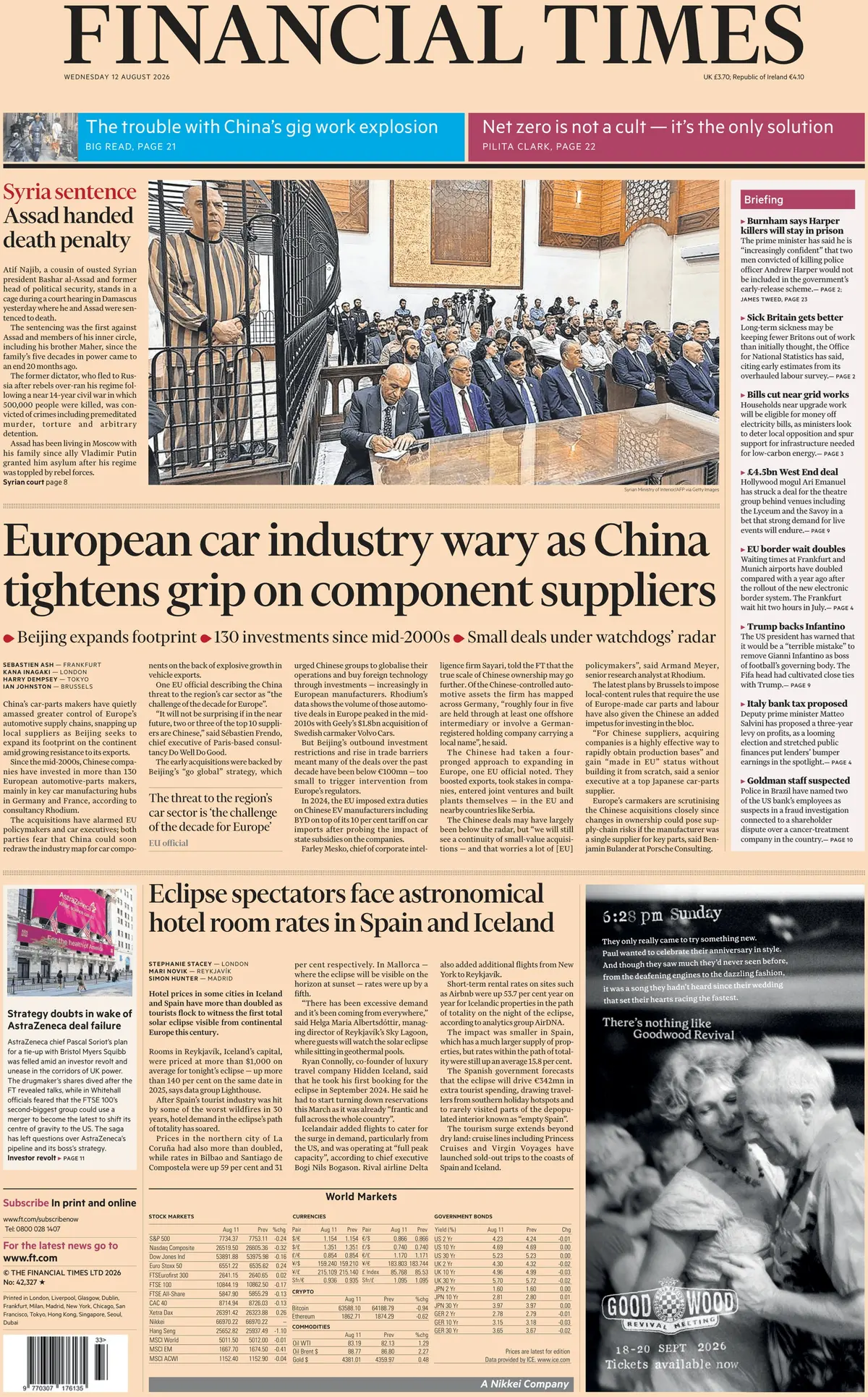Cover Financial Times 12/08/2026