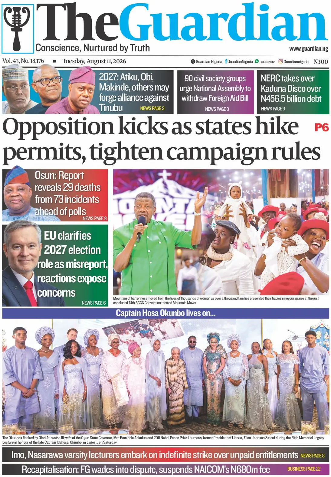Cover The Guardian (Nigeria) 11/08/2026