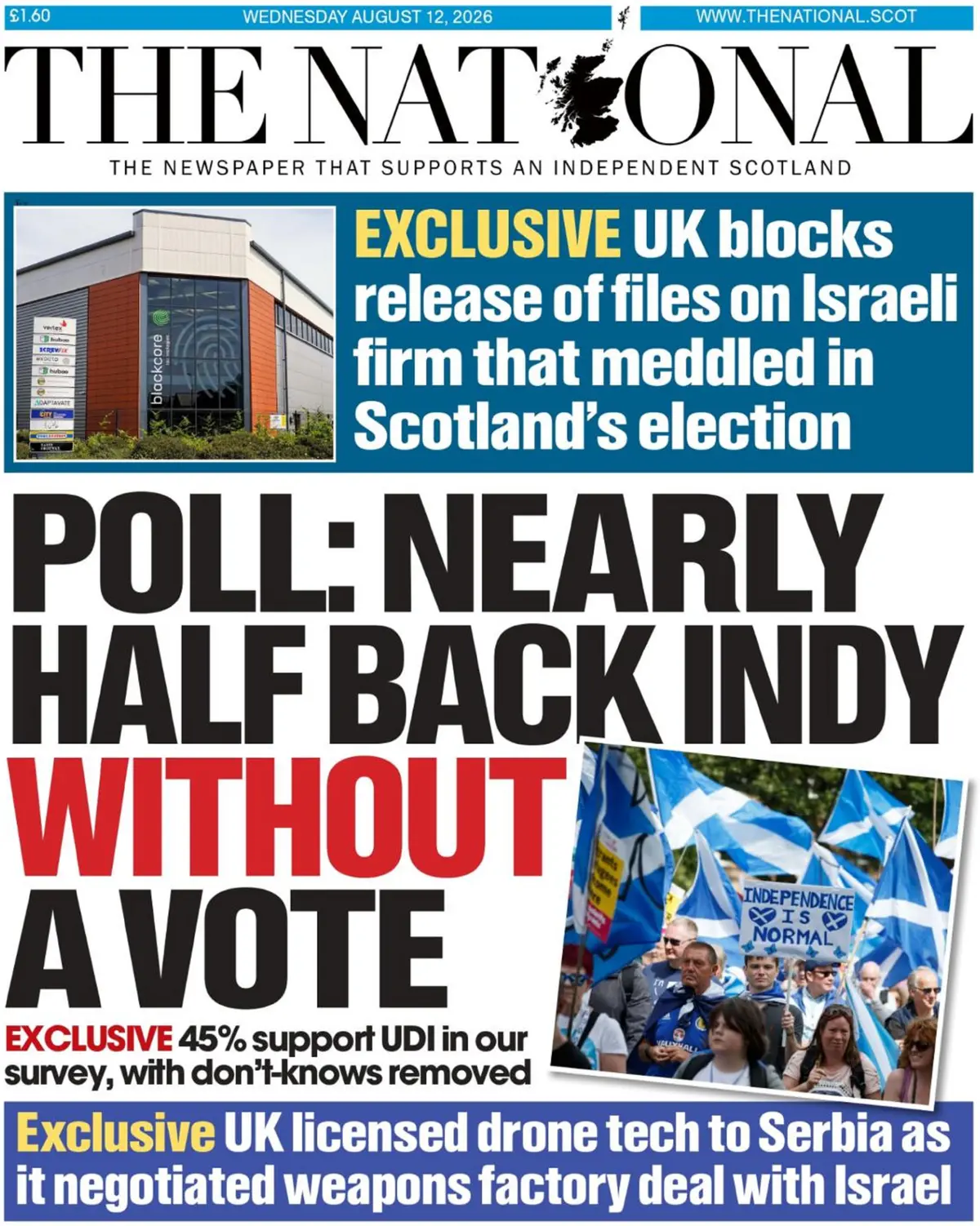Cover The National | Scotland 12/08/2026