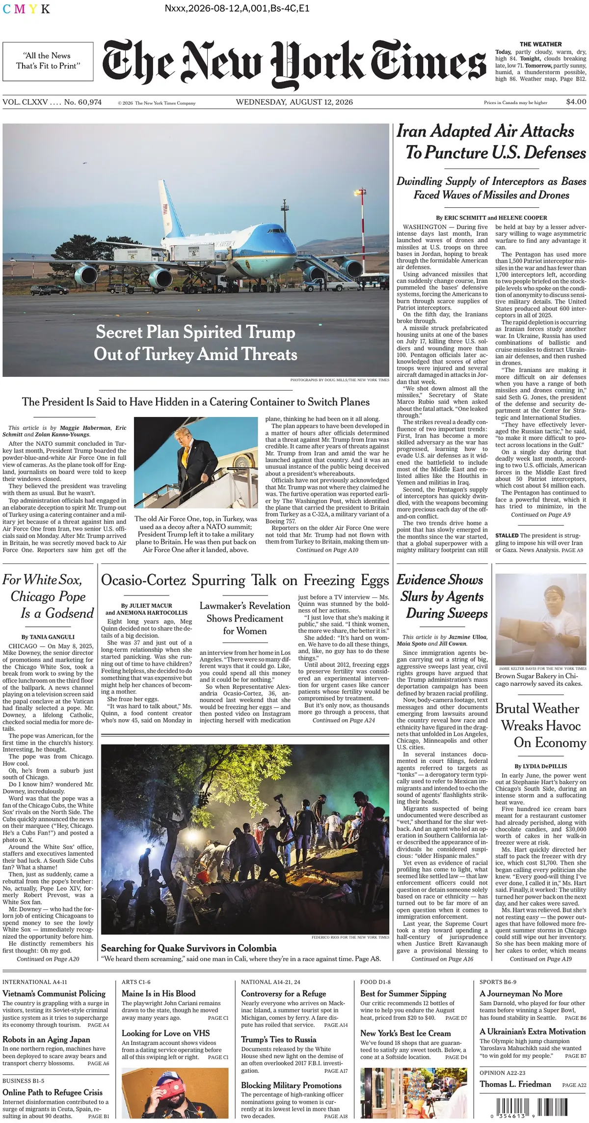 Cover The New York Times 12/08/2026