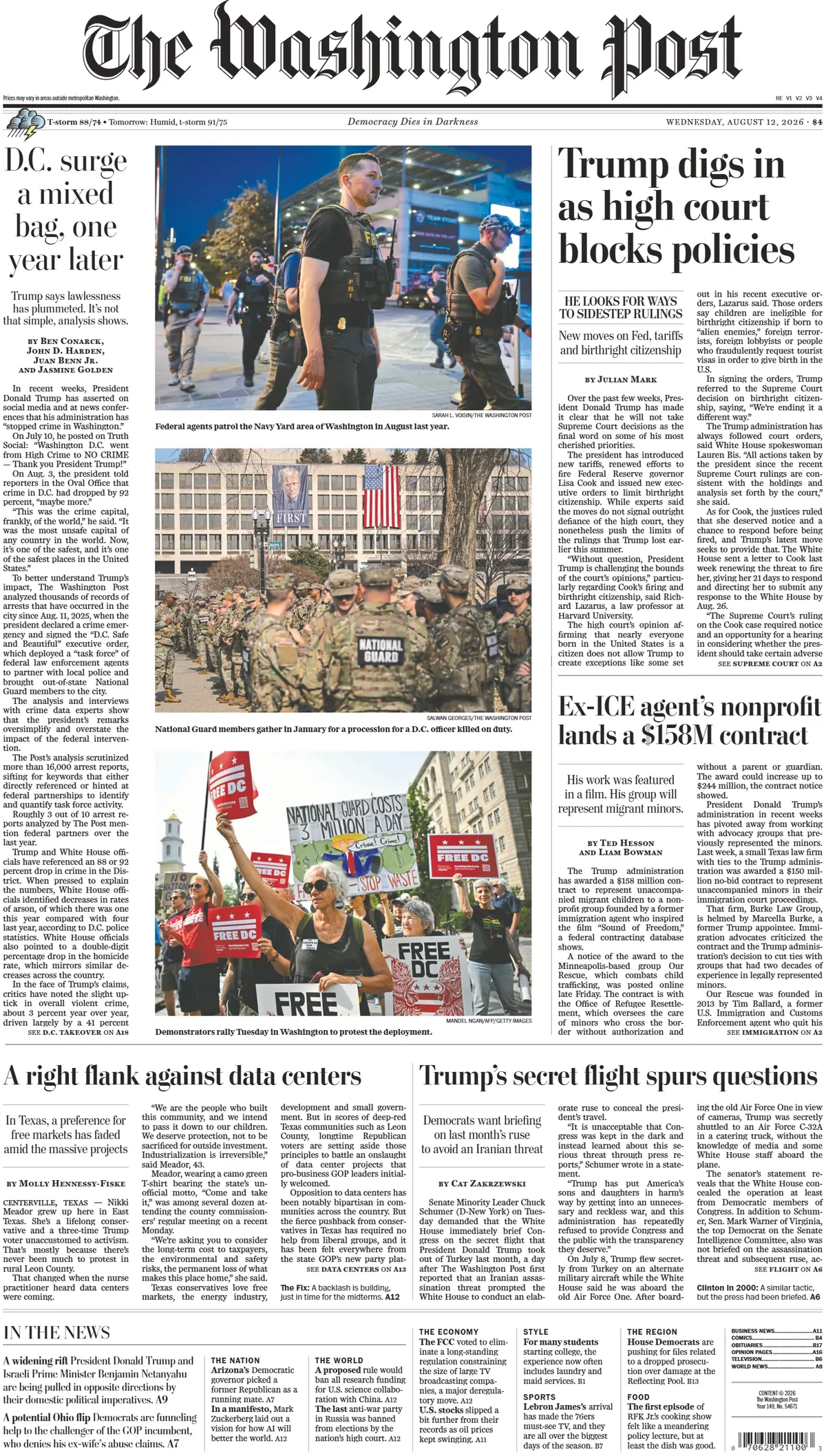 Cover The Washington Post 12/08/2026