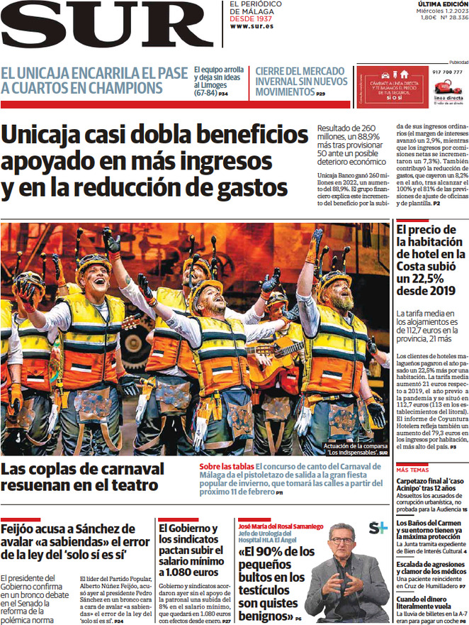 Diario SUR - Front Page - 01/02/2023