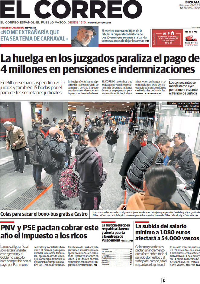 El Correo - Front Page - 01/02/2023