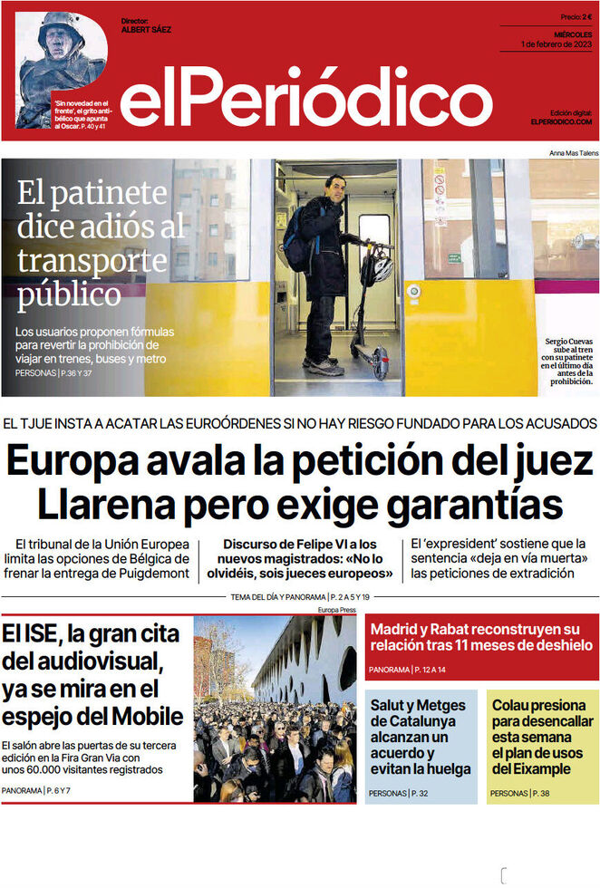 El Periódico de Catalunya - Front Page - 01/02/2023