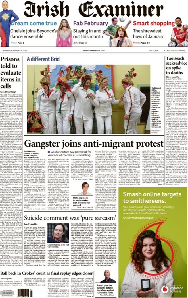 Irish Examiner - Front Page - 01/02/2023