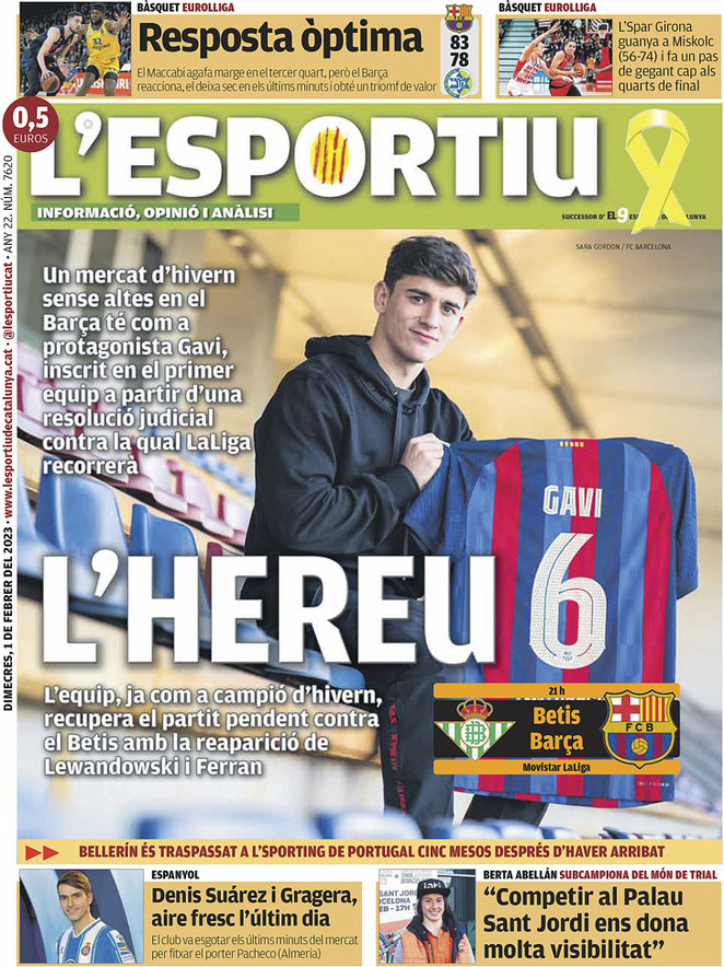 L'Esportiu - Front Page - 01/02/2023