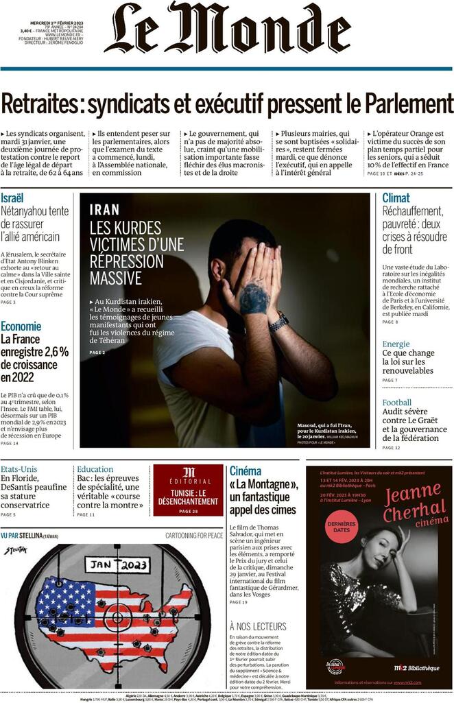 Le Monde - Front Page - 01/02/2023