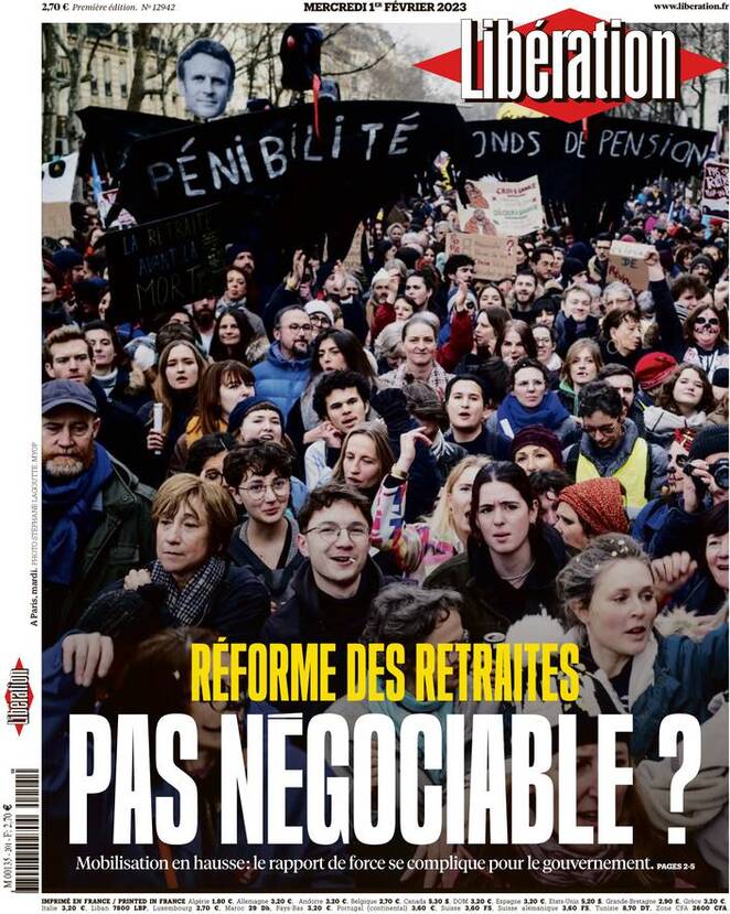 Libération - Front Page - 01/02/2023