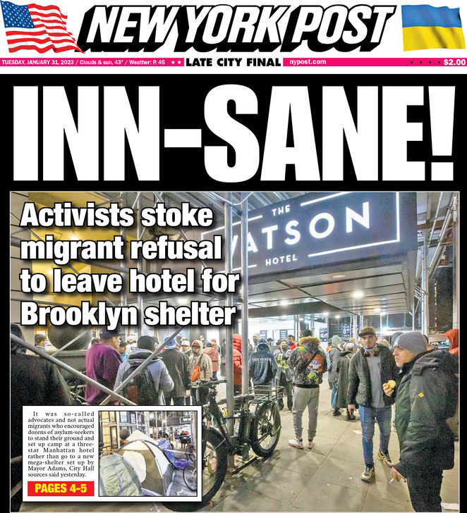 New York Post - Front Page - 01/02/2023