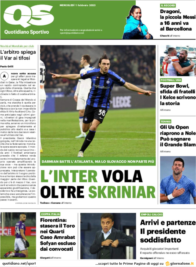 QS Sport - Front Page - 01/02/2023