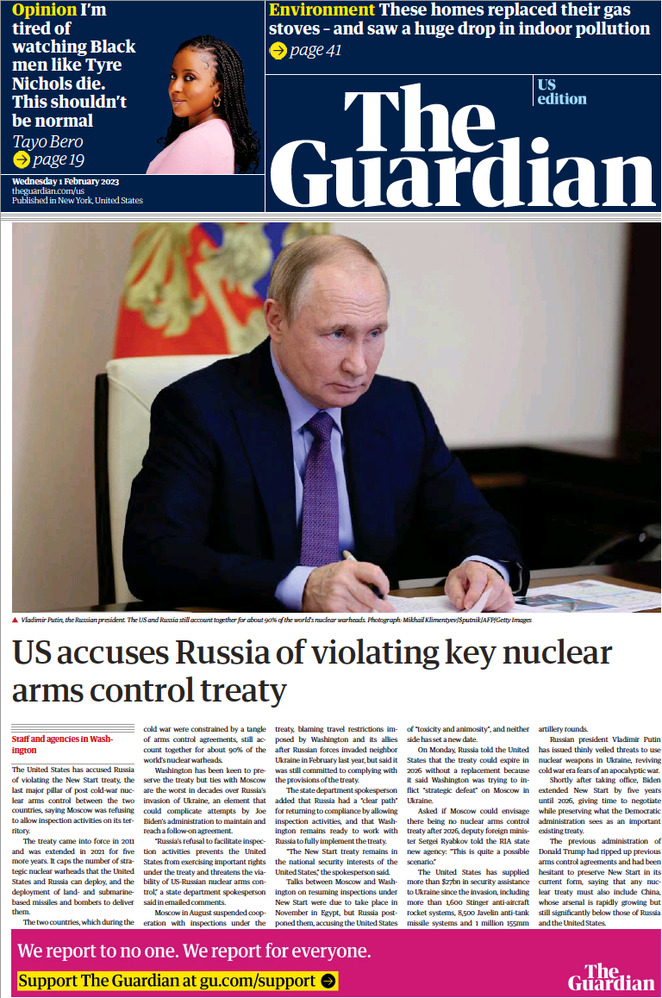 The Guardian US - Front Page - 01/02/2023