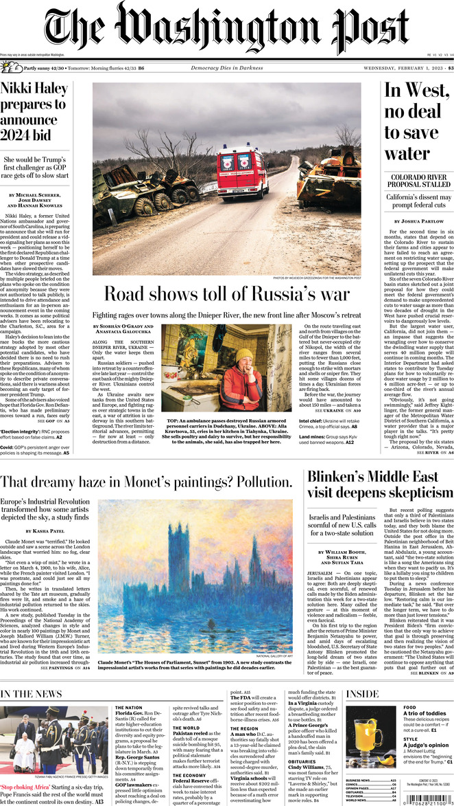 The Washington Post - Front Page - 01/02/2023