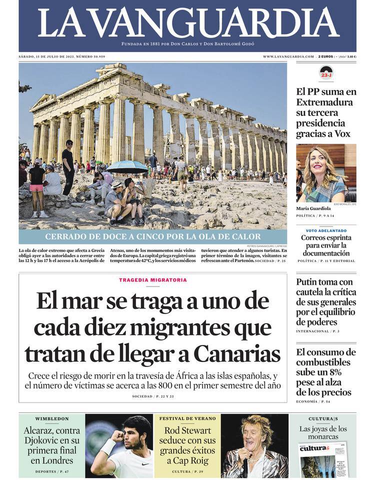 La Vanguardia - Today’s Front Page | FrontPages.com