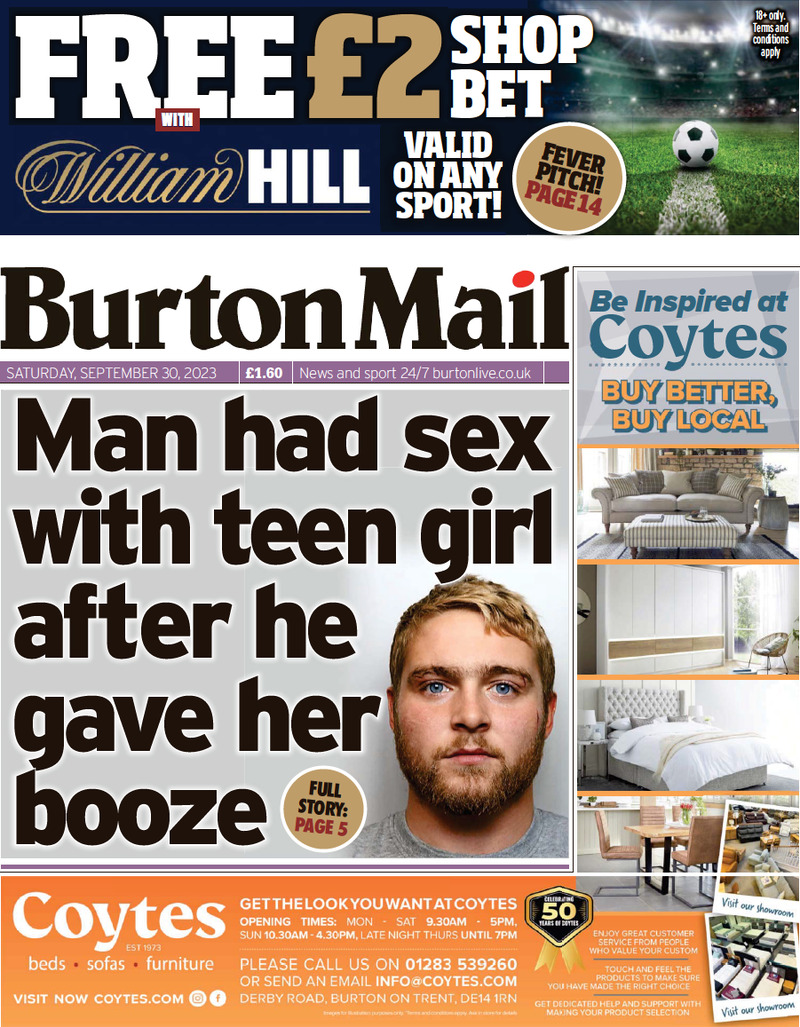 Burton Mail - Front Page - 30/09/2023