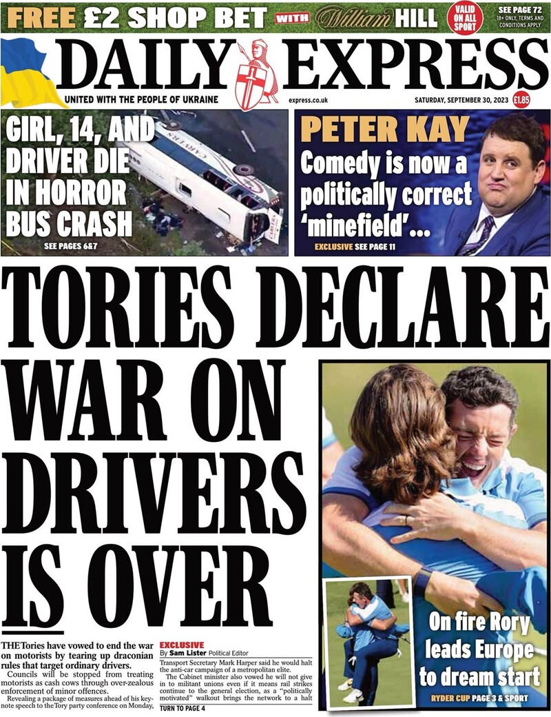 Daily Express - Front Page - 30/09/2023
