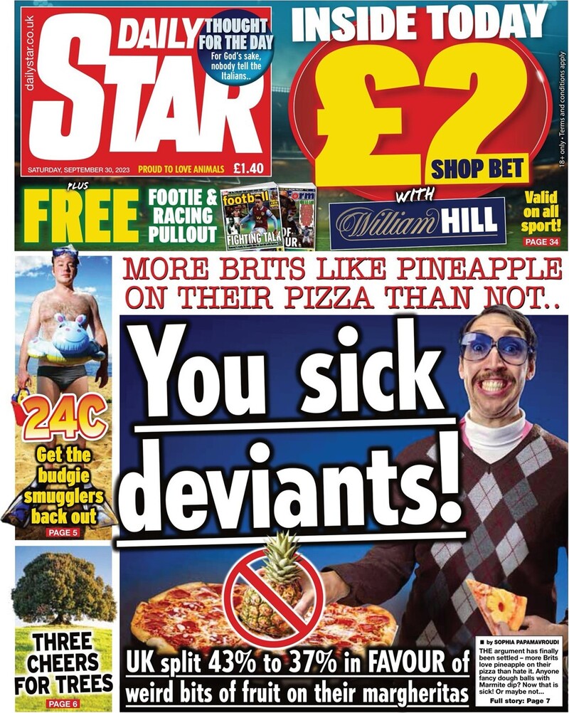 Daily Star - Front Page - 30/09/2023