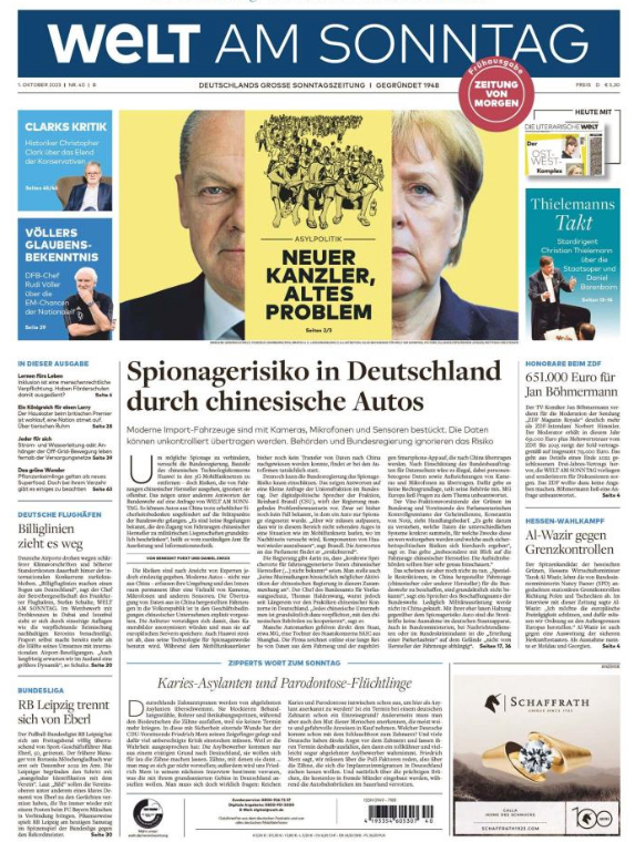 Die Welt - Front Page - 30/09/2023