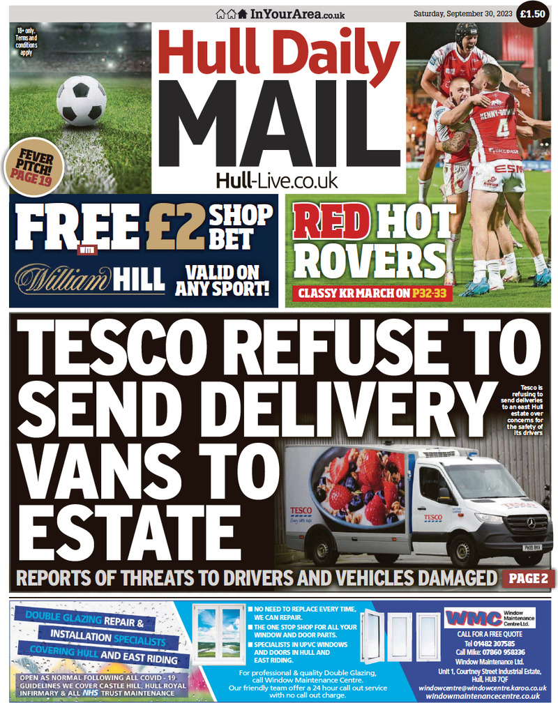 Hull Daily Mail - Front Page - 30/09/2023