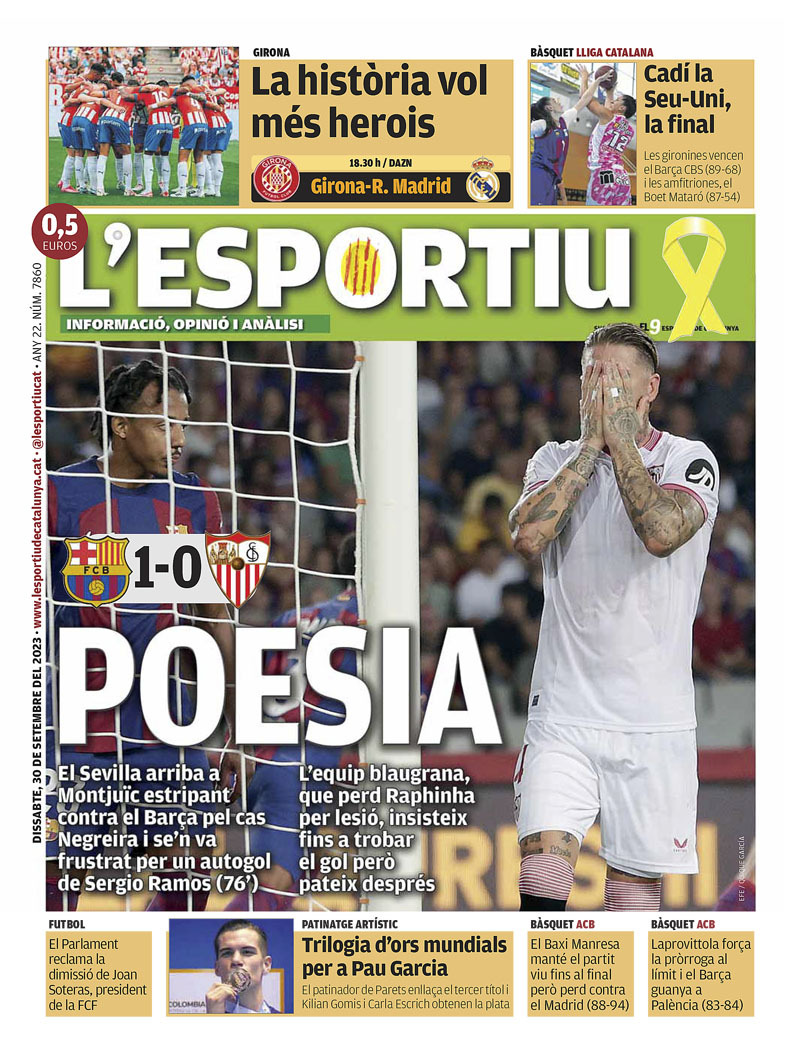 L'Esportiu - Front Page - 30/09/2023