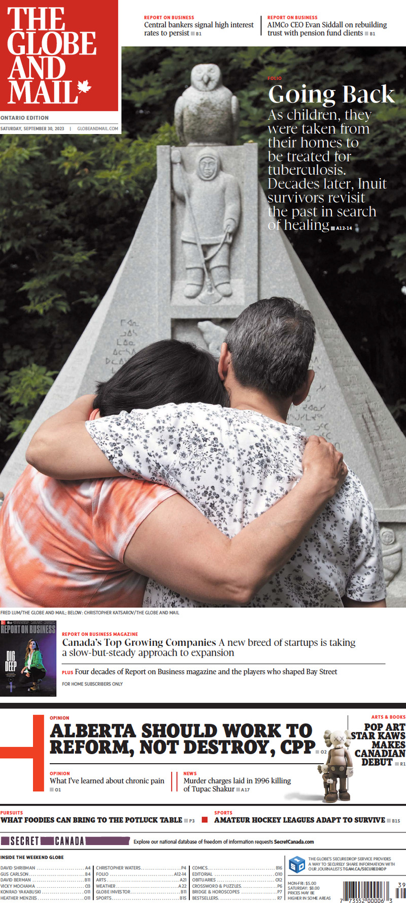 The Globe and Mail - Front Page - 30/09/2023