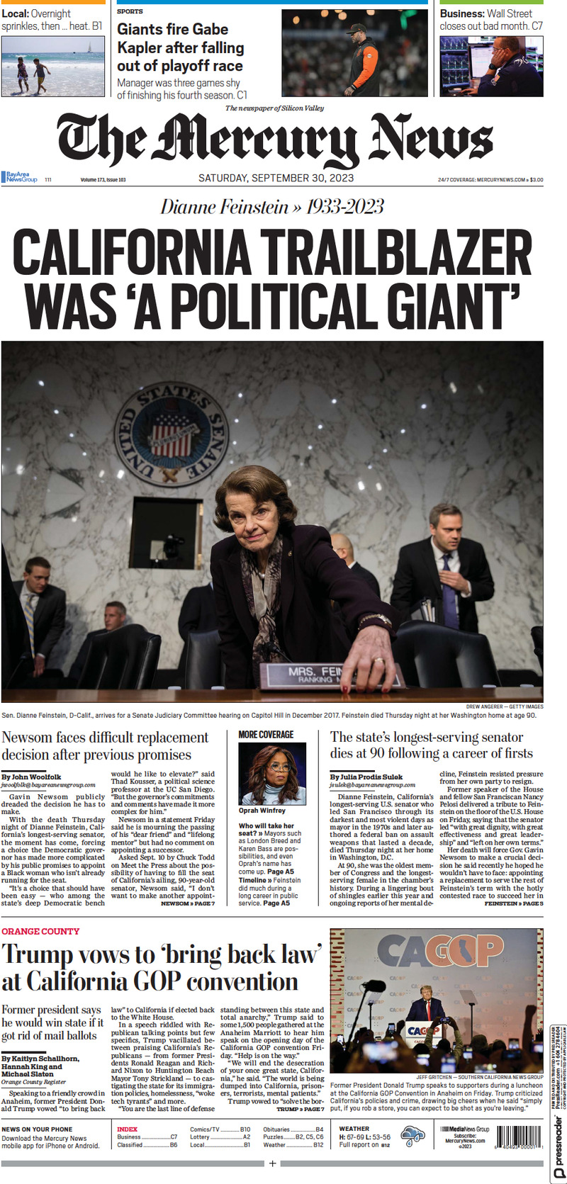 The Mercury News - Cover - 30/09/2023