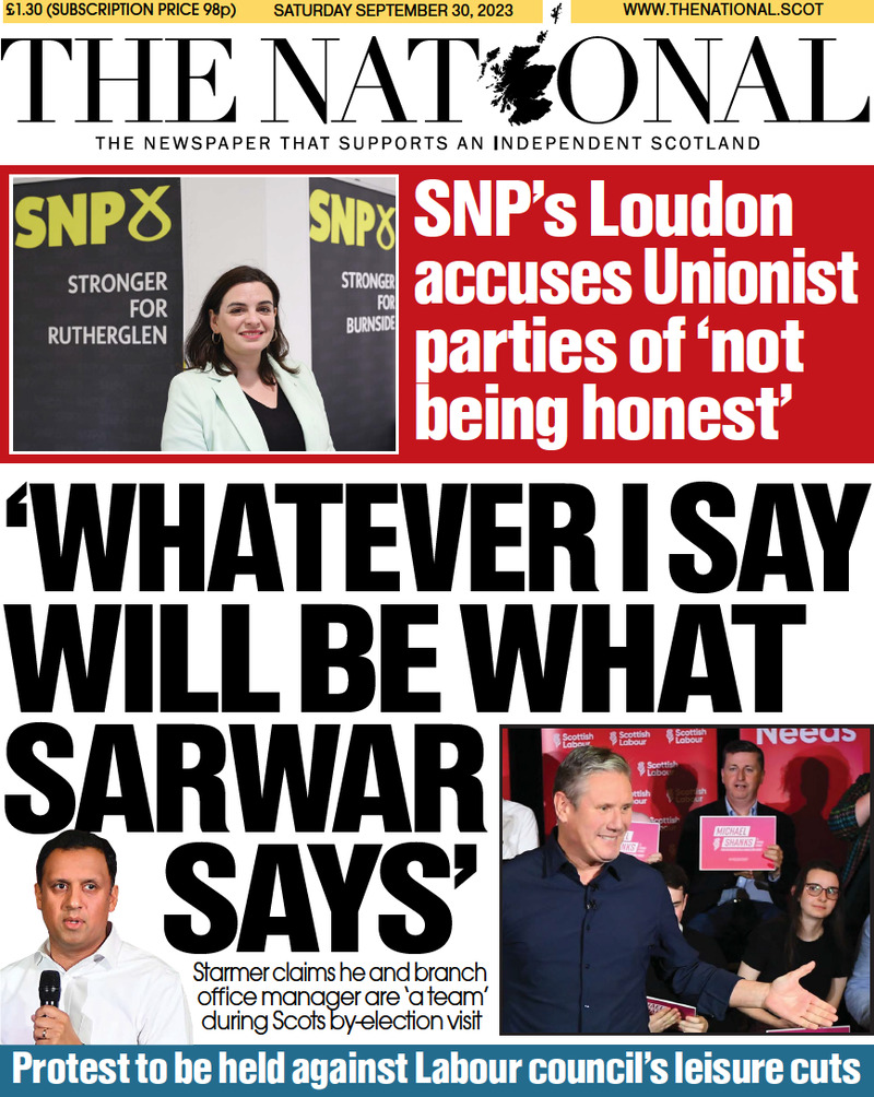 The National (Scotland) - Front Page - 30/09/2023