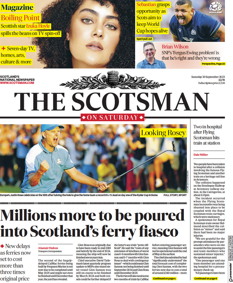 The Scotsman - Front Page - 30/09/2023