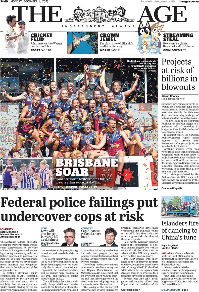The Age - Front Page - 04/12/2023