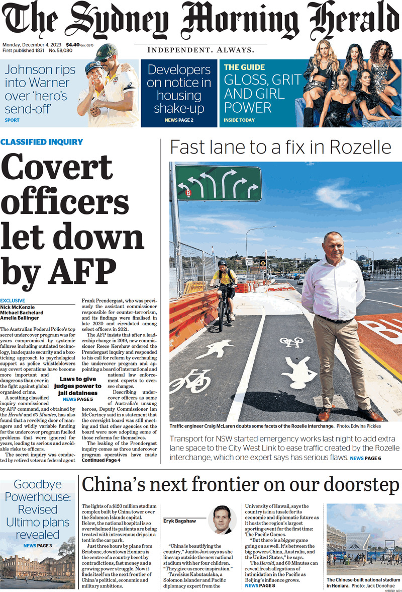 The Sydney Morning Herald - Front Page - 04/12/2023