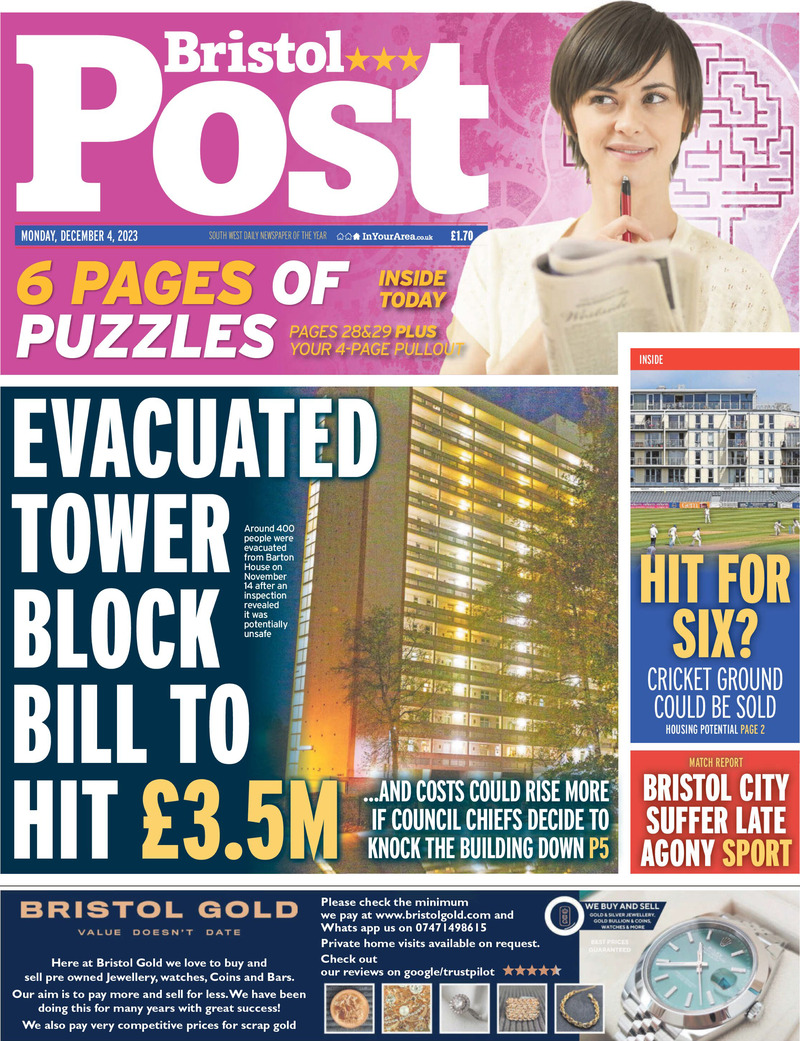 Bristol Post - Front Page - 04/12/2023
