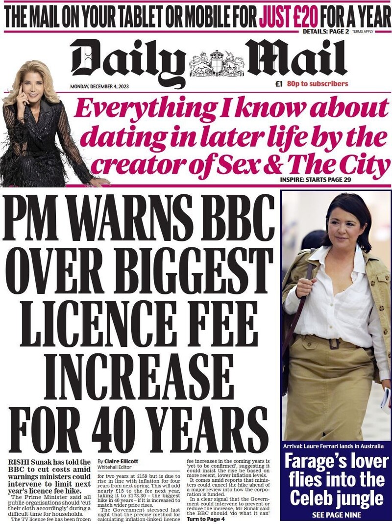 Daily Mail - Front Page - 04/12/2023