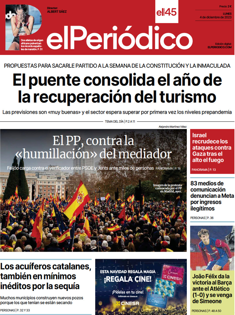 El Periódico de Catalunya - Front Page - 04/12/2023