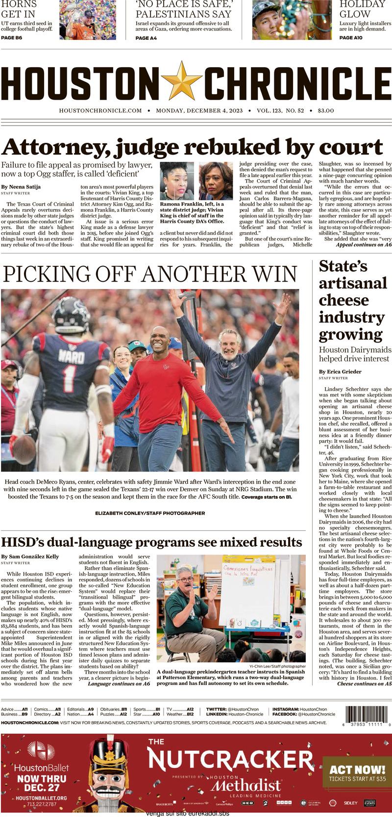 Houston Chronicle - Cover - 04/12/2023