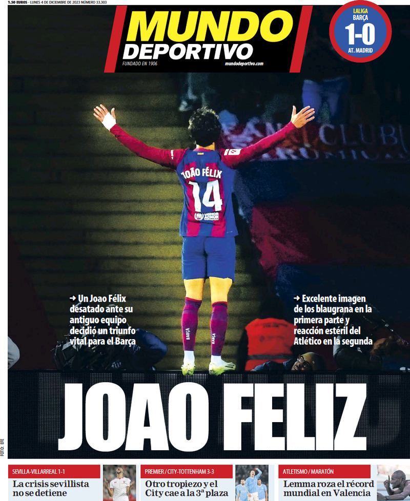 Mundo Deportivo - Front Page - 04/12/2023
